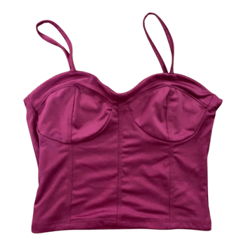Purple satin corset top