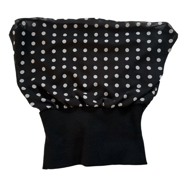 Black polka dot dress