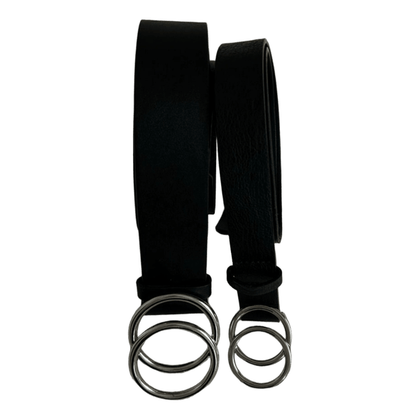 Black twin ring belts