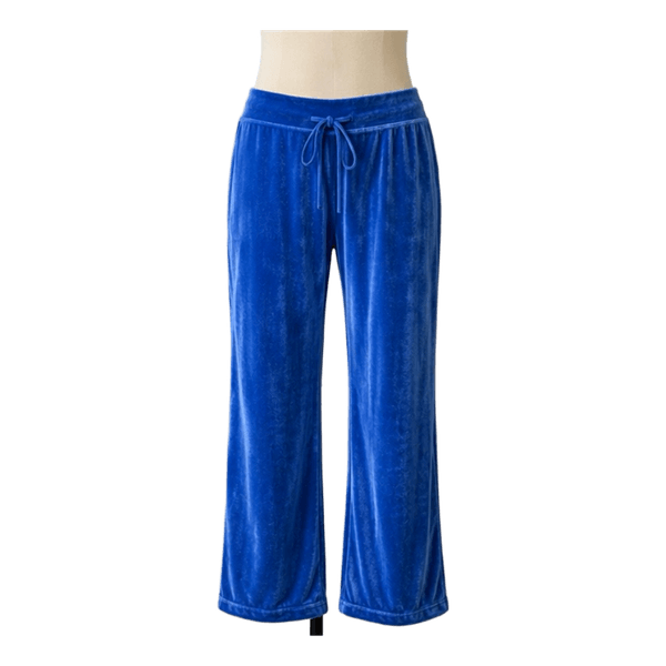Blue velvet lounge pants