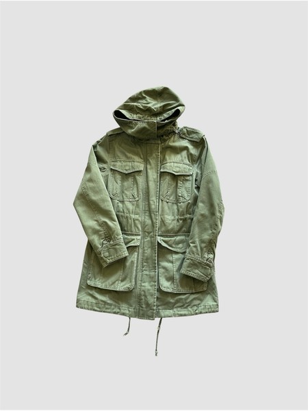 Khaki cotton parka coat