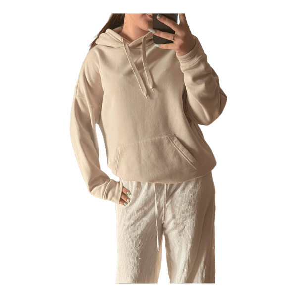 Beige hooded sweatshirt