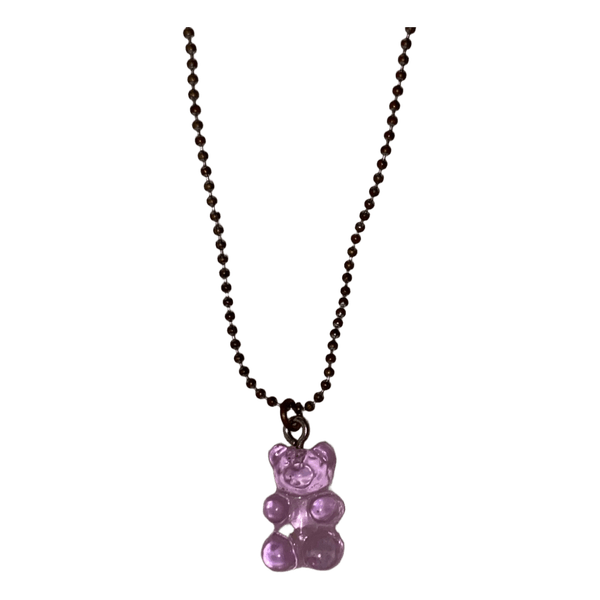 Purple gummy bear necklace