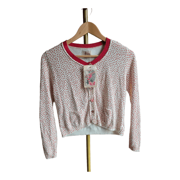 Avoca Anthology Cardigan Size 3 – Cashmere Angora Cotton Red Floral Knit