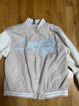 Beige varsity jacket