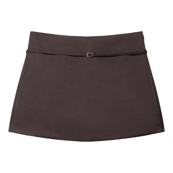 Brun nederdel med indbygge shorts