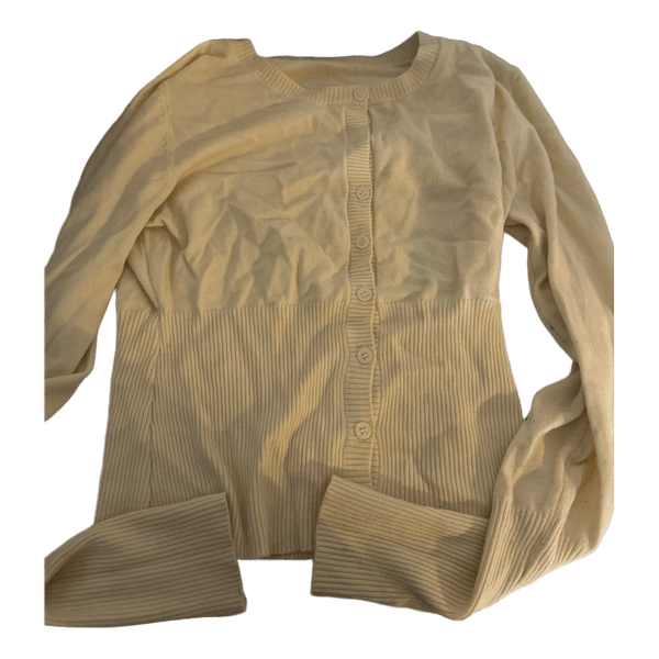 Lysegul strikket cardigan