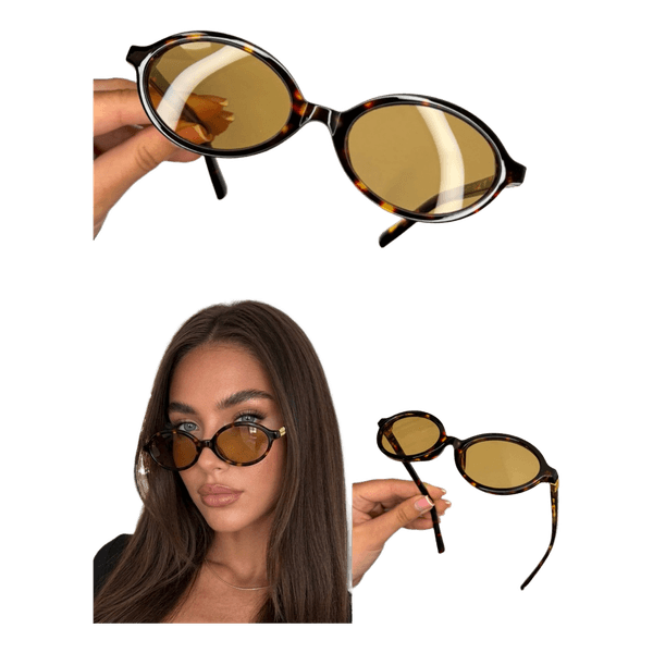 Oval tortoise shell sunglasses