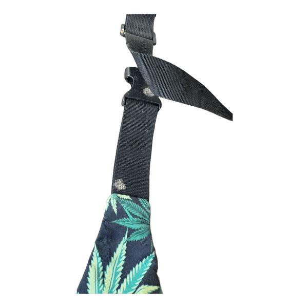 Green leaf print belt bag