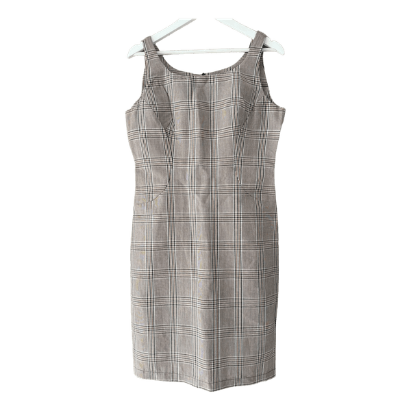 Brown plaid sleeveless dress