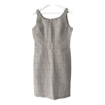 Brown plaid sleeveless dress