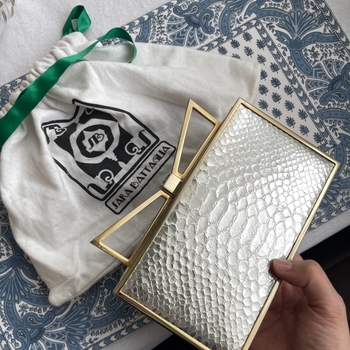 Sara Battaglia Lady Me bow clutch bag
