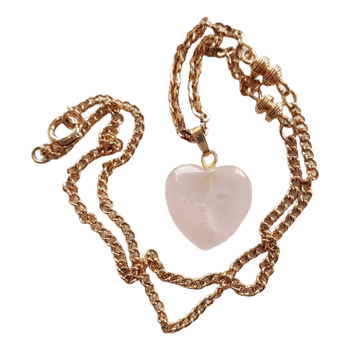 Rose quartz heart necklace