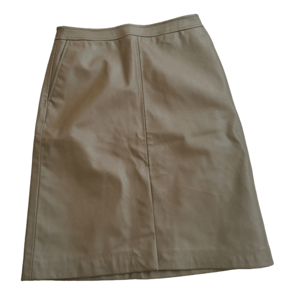 Khaki faux leather skirt