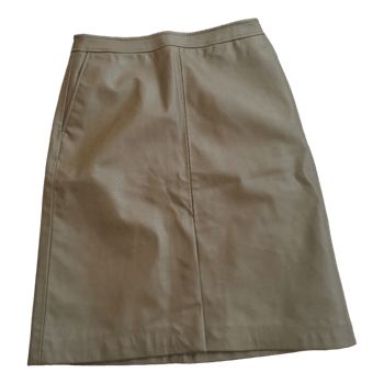Khaki faux leather skirt