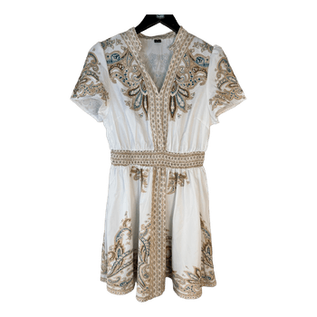 White paisley print dress
