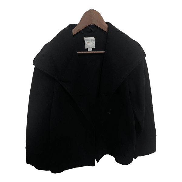 Black jacket with wide collar