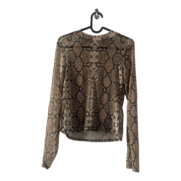 Snake print mesh top