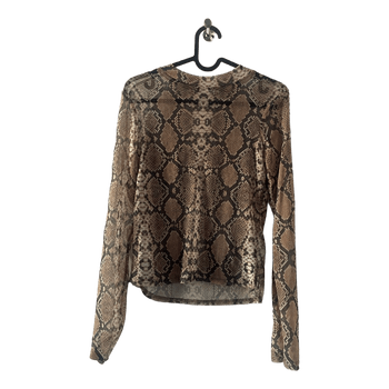Snake print mesh top