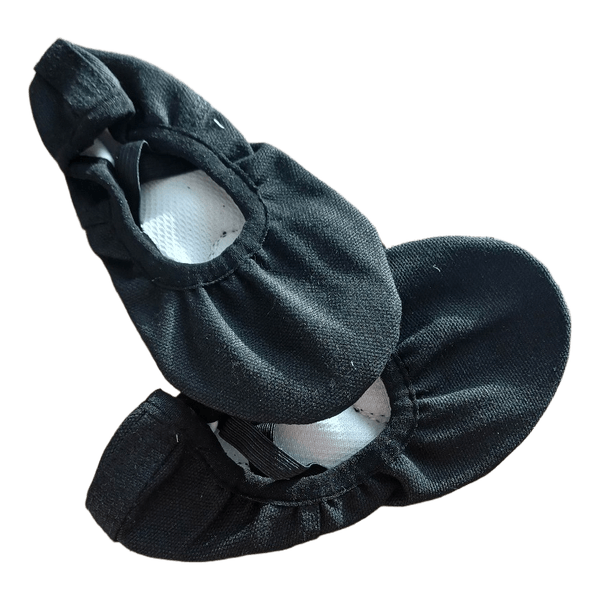 Black canvas ballet shoes