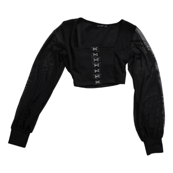 Black corset style crop top