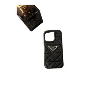 Black Prada quilted phone 16 pro case