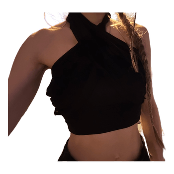 Black halter crop top