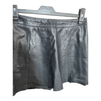 Black leather mini skirt