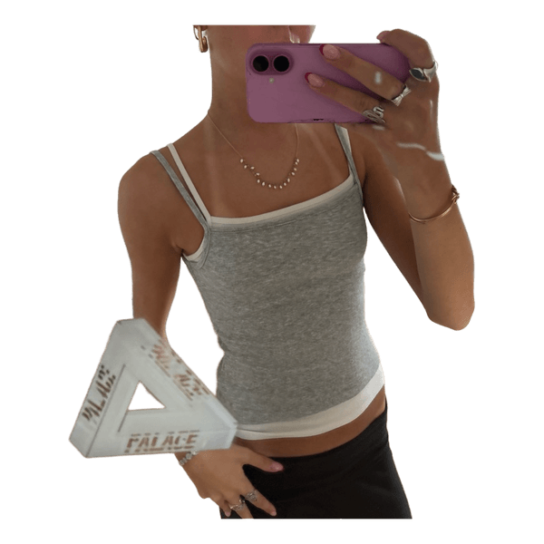 Grå lagdelt tanktop