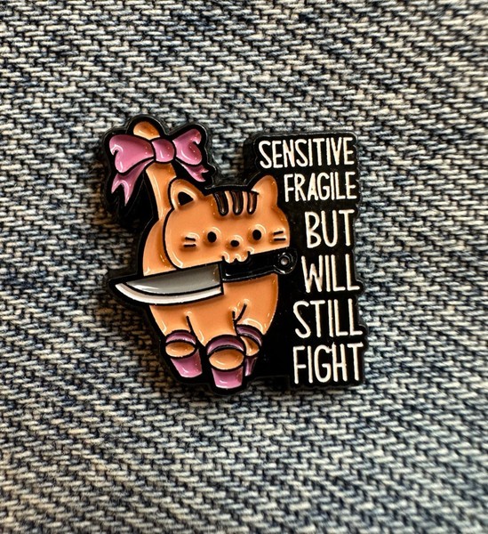 Small funny Cat enamel pin
