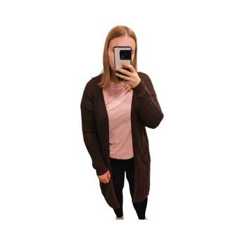 Pitkä neulecardigan