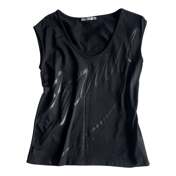 Black sleeveless top