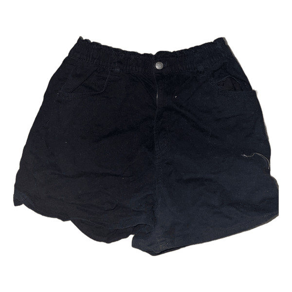 Black denim shorts