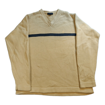 Nautica Neulepaita - Keltainen V-aukko - Miesten L - 100 % puuvillaa