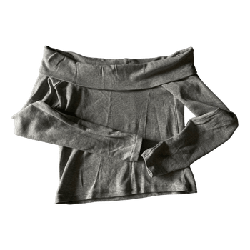 Grey off-shoulder top