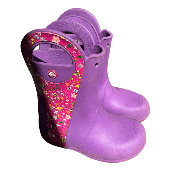 Crocs purple rain boots