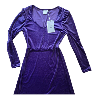 Violet velvet long-sleeve dress