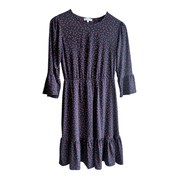 Navy polka dot kleita