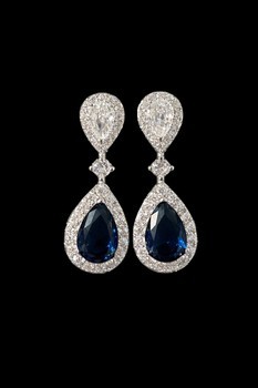 Blue stone drop earrings