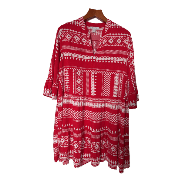 Punainen kuviollinen mekko 38/40