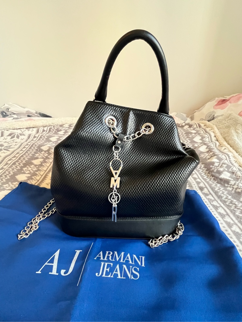 Armani black backpack/reppu