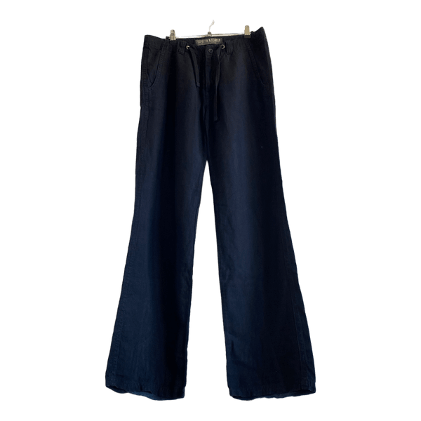 Esprit Flatiron District Men’s 100% Linen Black Wide Leg Trousers W31 L34