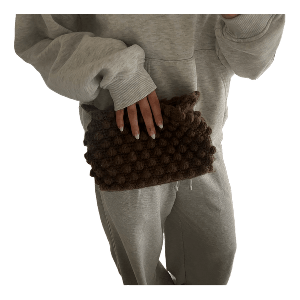 Brun hæklet clutch