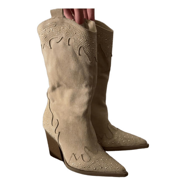 Beige cowboystøvler