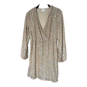 Beige sequin dress
