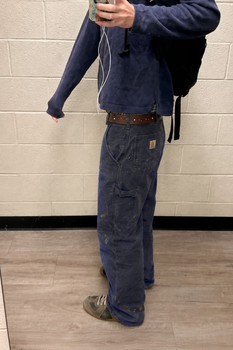 Blue Carhartt work pants
