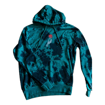 Tie dye skeleton rose hoodie S size