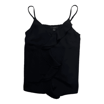 Black ruffled camisole