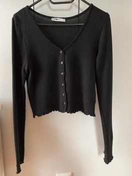 Black ribbed cardigan