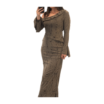 Textured distressed podycon set